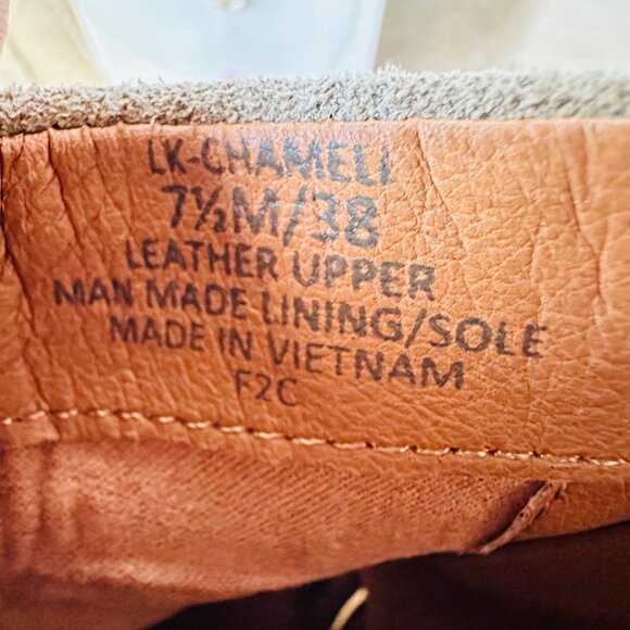 ⭐Lucky Brand Womens Suede Ankle Boots 7.5 Chameli Leather Platform Beige Booties - Picture 7 of 8